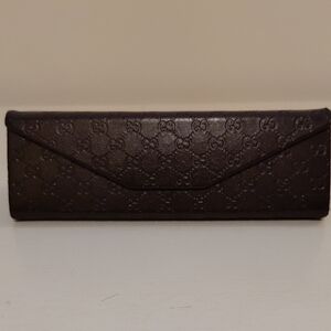 Gucci Dark Brown Embossed Reading Glasses Case